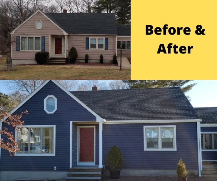 Before and After Photos of House with Vinyl Siding